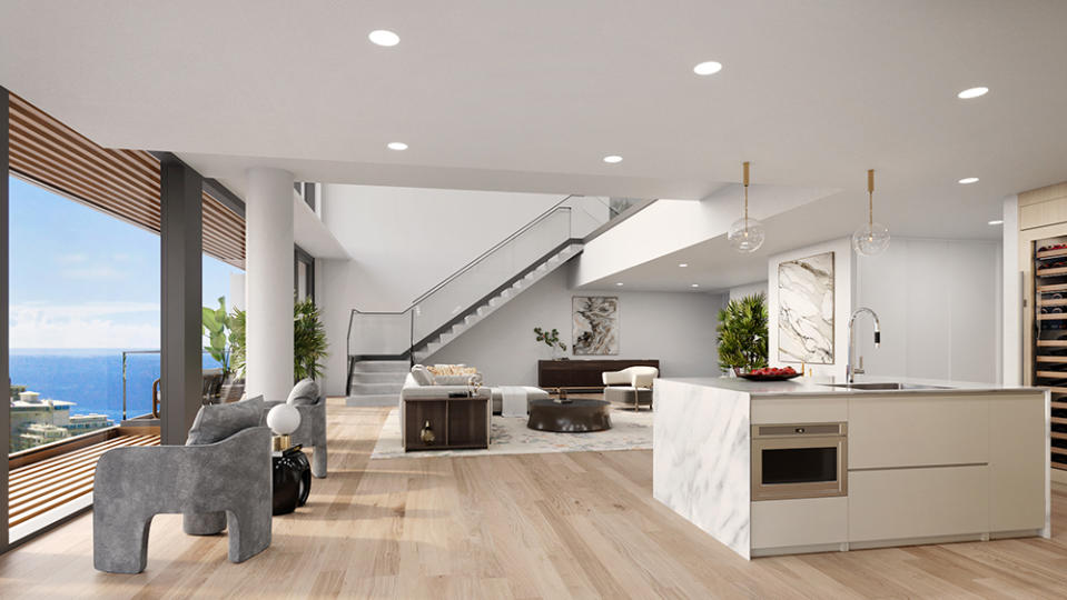 The kitchen inside the Hale Lani penthouse - Credit: Mandarin Oriental