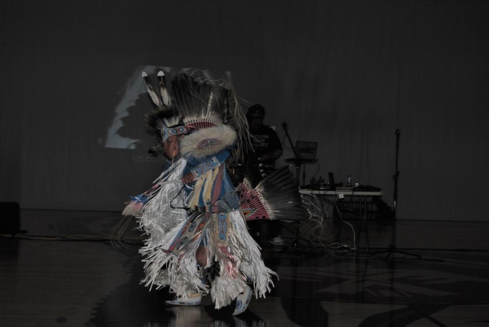 Indigenous hip-hop star Supaman performs at the Menominee Reservation.