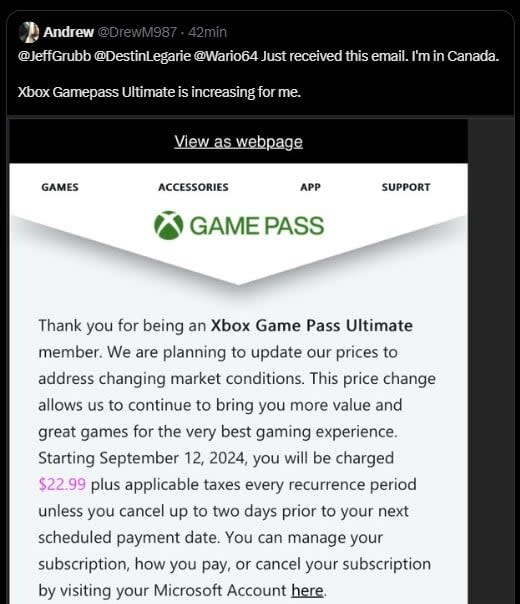 Xbox Game Pass podría subir de precio pronto