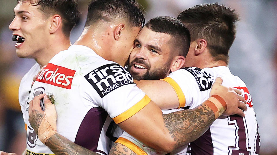 Adam Reynolds provided a brutal reminder to the Rabbitohs about what they let go after starring in Brisbane's win. Pic: Getty