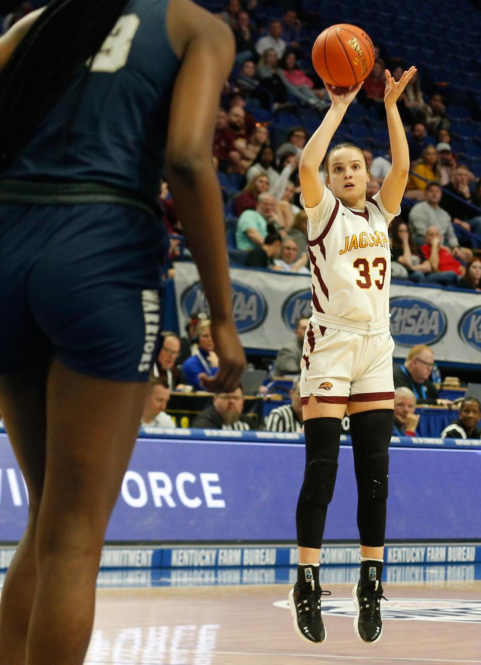 Cooper’s Logan Palmer makes a basket against Danville Christian Academy in the Mingua Beef Jerky Sweet 16 Girl’s Basketball Tournament. 
Mar. 14, 2024