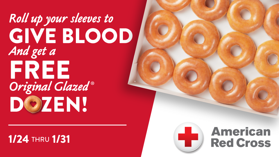 Krispy Kreme has a new promotion to help with the national blood shortage.