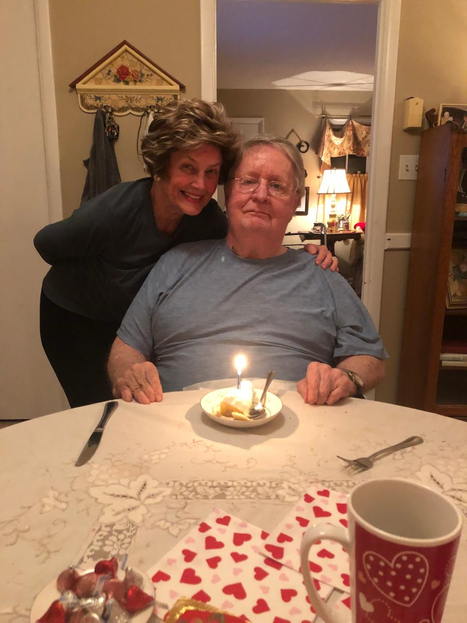 Paula and Hap Minhinnett, married more than 50 years, celebrate his birthday in their Fountain City home Feb. 4, 2021.