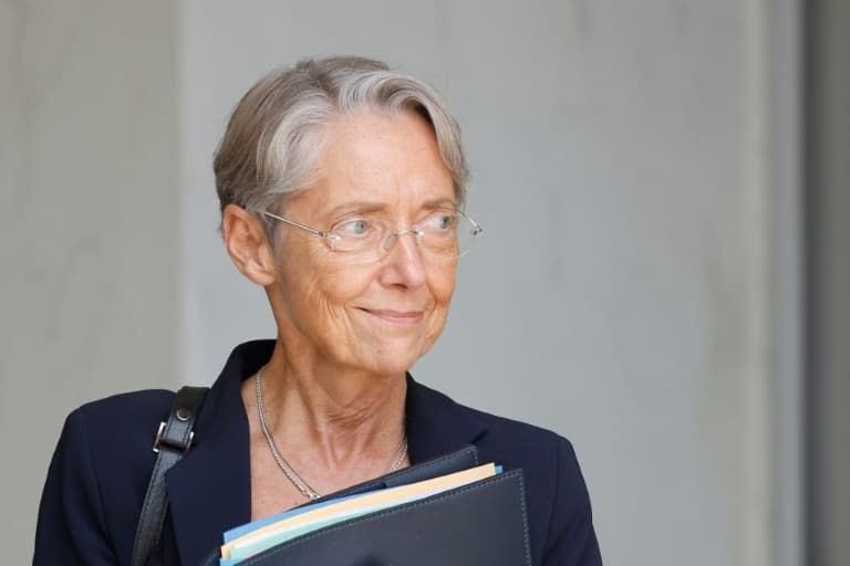 Elisabeth Borne, Première ministre, cheffe de la majorité et candidate aux élections législatives dans le Calvados, le 14 juin 2022 - Ludovic MARIN © 2019 AFP