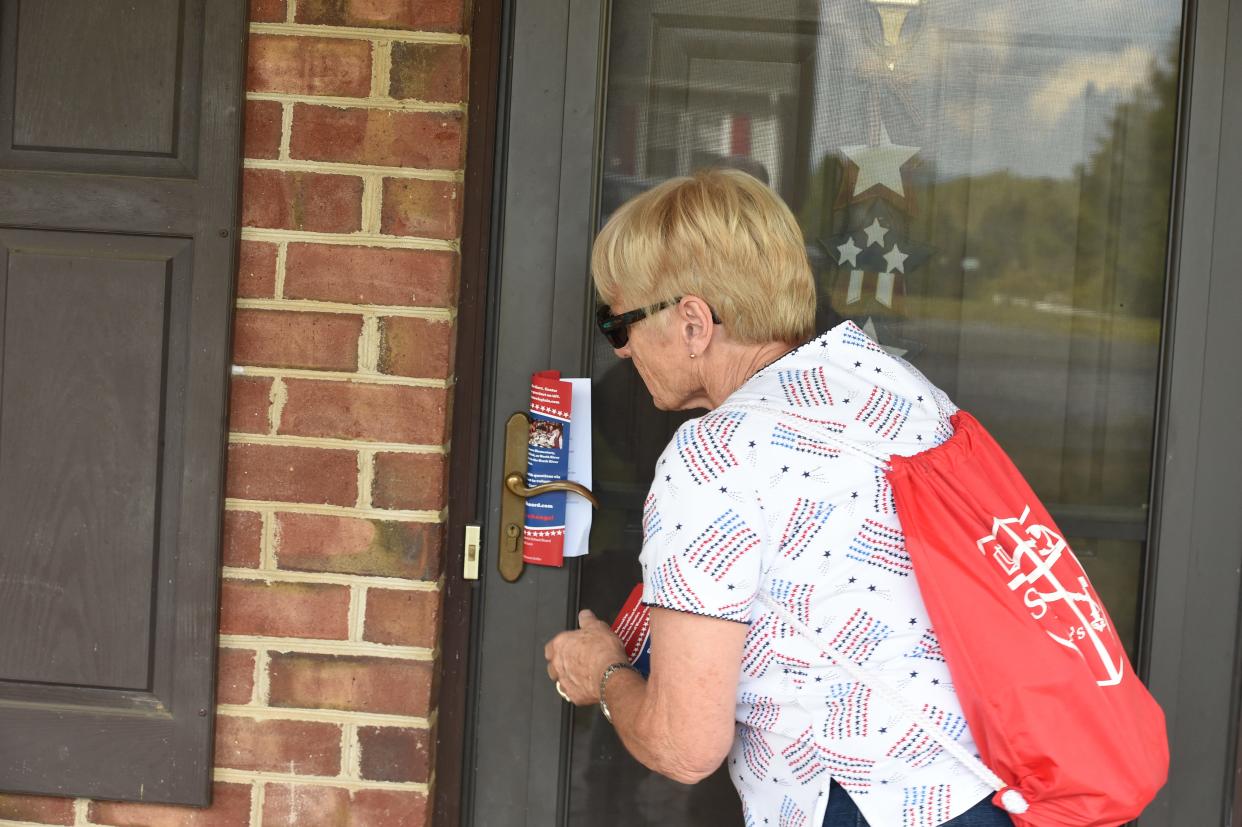Sharon Griffin campaigns door-to-door in September as she runs for the North River District seat on the Augusta County School Board.