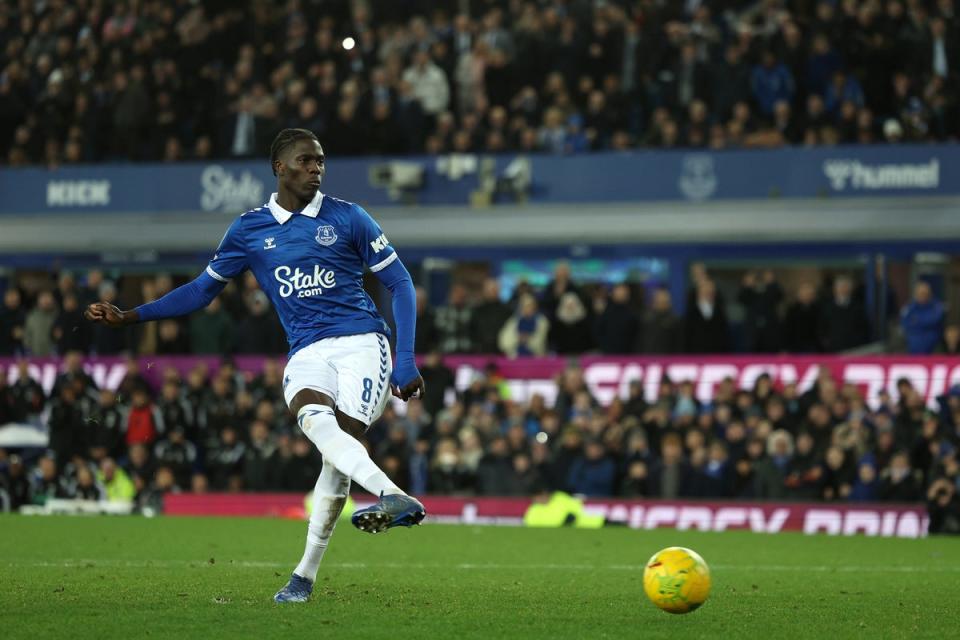 Long-term target: Arsenal remain keen on Everton midfielder Amadou Onana (Getty Images)