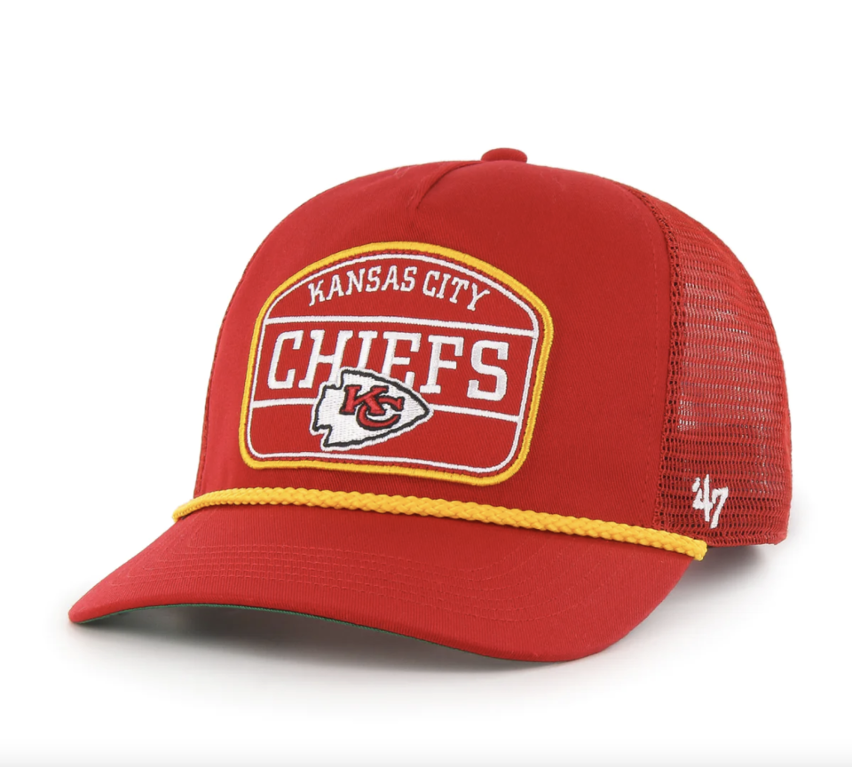 <p><a href="https://go.redirectingat.com?id=74968X1596630&url=https%3A%2F%2Fwww.47brand.com%2Fproducts%2Fkansas-city-chiefs-hone-47-hitch-rf&sref=https%3A%2F%2Fwww.countryliving.com%2Fshopping%2Fg46597193%2Fsuper-bowl-party-gear-outfits-accessories%2F" rel="nofollow noopener" target="_blank" data-ylk="slk:Shop Now;elm:context_link;itc:0;sec:content-canvas" class="link ">Shop Now</a></p><p>Kansas City Chiefs Trucker Hat </p><p>47brand.com</p><p>$38.00</p><span class="copyright">'47</span>