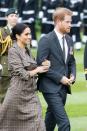 <p>The royal couple attended a welcoming ceremony at the Government House in Wellington before visiting the National War Memorial. </p>