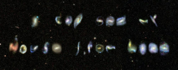The online Galaxy Zoo project has found galaxies shaped like every letter of the alphabet.