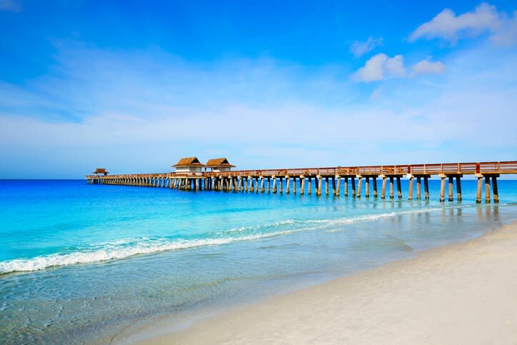 Naples Pier and beach in florida USA