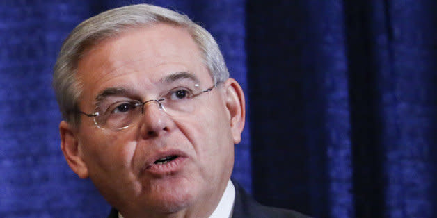 NEWARK, NJ - APRIL 01: Sen. Robert Menendez (D-NJ) speaks at a press conference on April 1, 2015 in Newark, New Jersey. According to reports, Menendez has been indicted on federal corruption charges of conspiracy to commit bribery and wire fraud. (Photo by Kena Betancur/Getty Images) (Photo: )