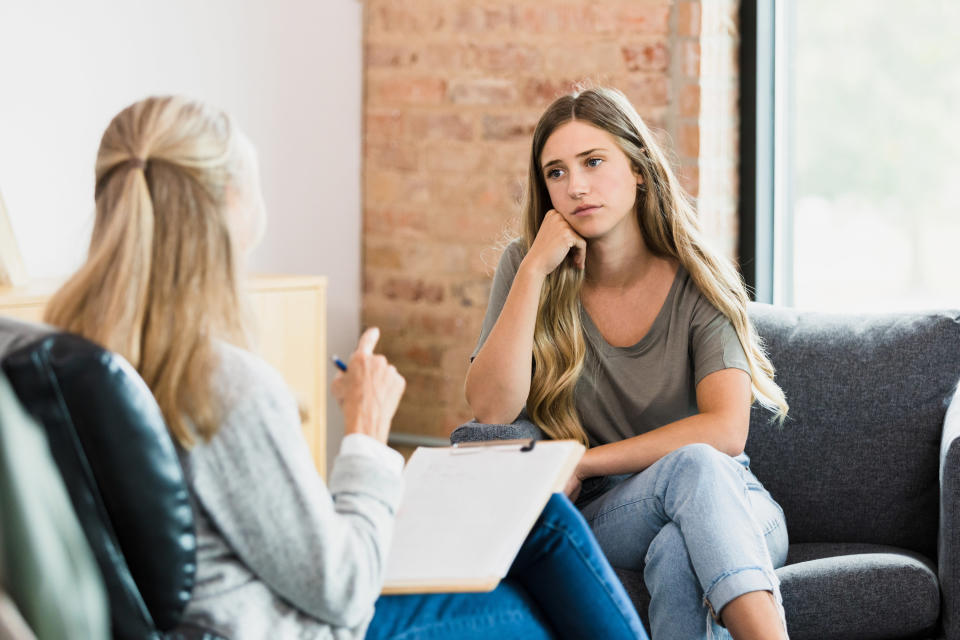 Two women talking