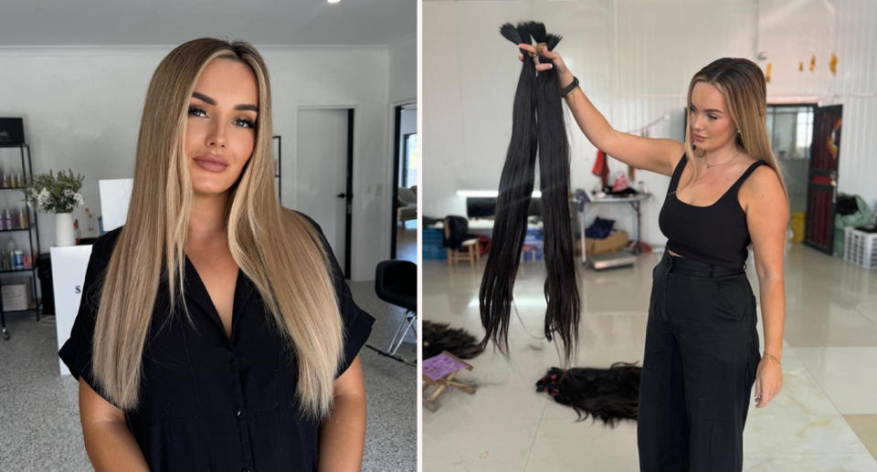 Queensland business owner and hair extension wholesaler Samantha Harrison. 