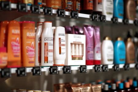 Beauty products and healthcare goods are displayed in a new beauty store "...le drugstore parisien" by French supermarket retailer Casino and beauty products group L'Oreal in Paris, France, June 22, 2018. REUTERS/Benoit Tessier