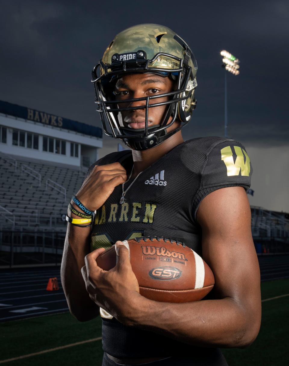 Warren Central wide receiver Joe Walker photographed on Wednesday, July 13, 2022, at Decatur Central High School in Indianapolis. 