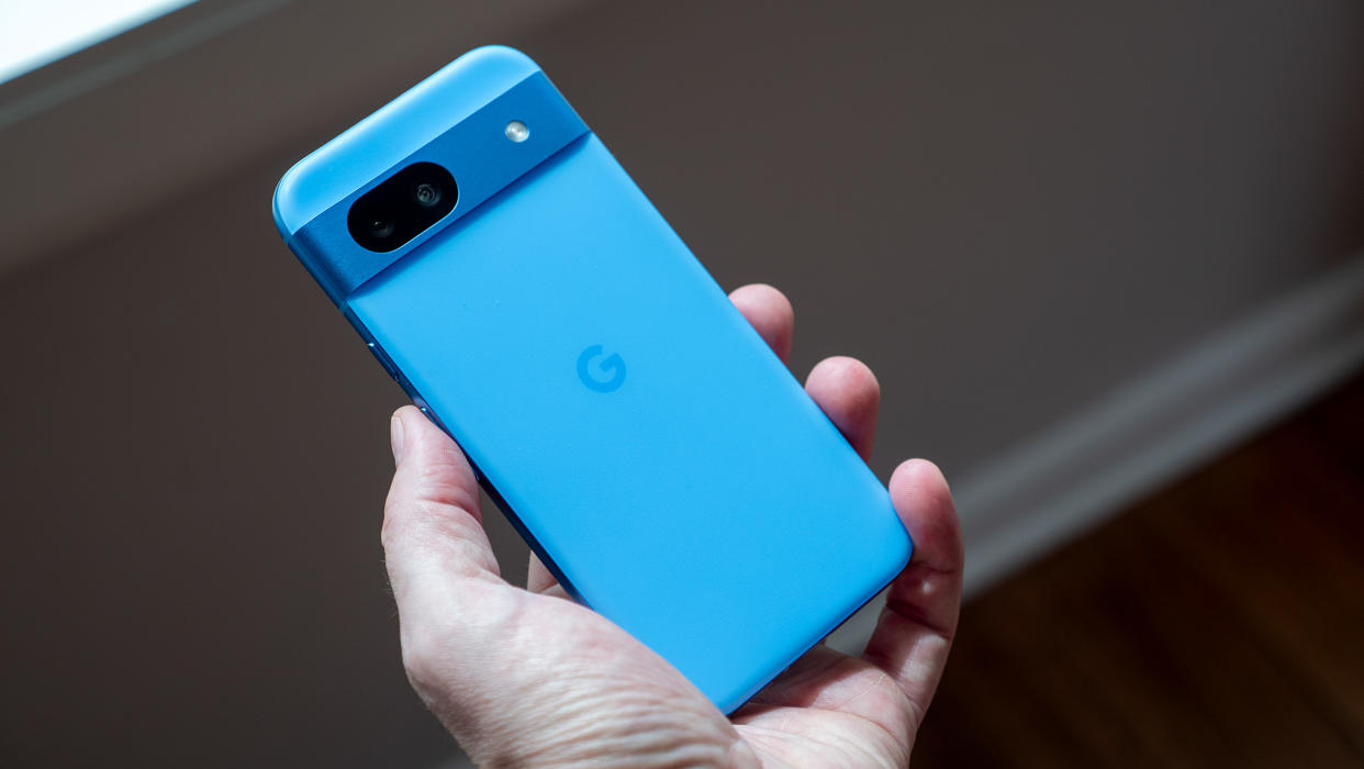  The Google Pixel 8a in the Bay blue colorway. 