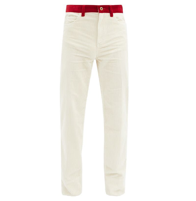 Cotton-corduroy straight-leg trousers