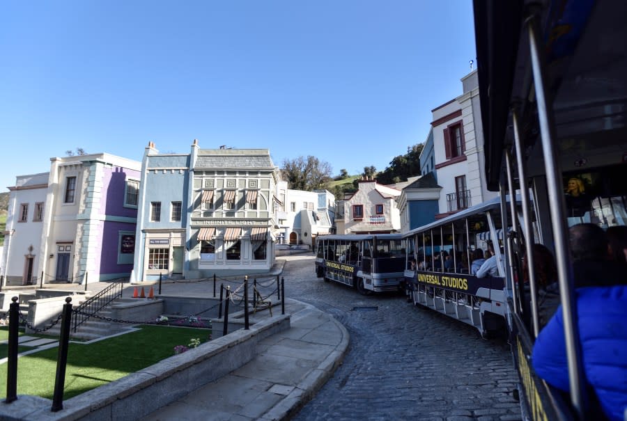 UNIVERSAL CITY, CA – FEBRUARY 12: The studio tram tour travels through the set for The Good Place television show at Universal Studios Hollywood in Universal City on Monday, Feb 12, 2018. (Photo by Jeff Gritchen/Digital First Media/Orange County Register via Getty Images)