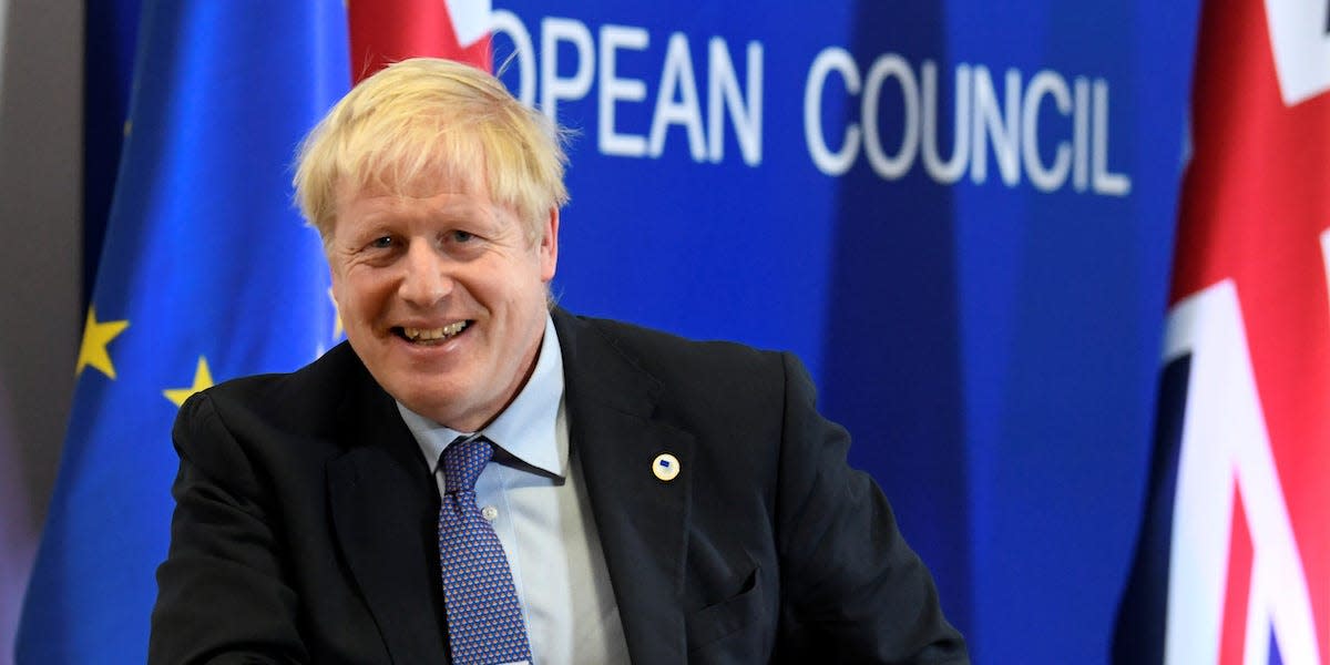 Britain's Prime Minister Boris Johnson leaves after a news conference at the European Union leaders summit dominated by Brexit, in Brussels, Belgium October 17, 2019. REUTERS/Piroschka van de Wouw