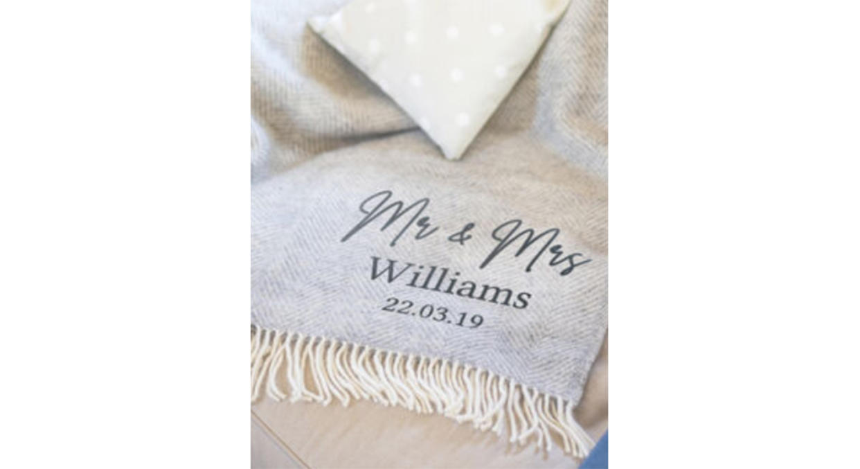 Personalised Couple's Wool Blanket (Not On The High Street)