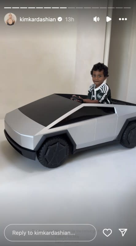 Psalm West receives a Tesla Cybertruck for Kids for his 5th birthday.<p>Kim Kardashian/Instagram</p>