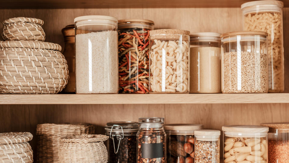 Pantry with jars of food