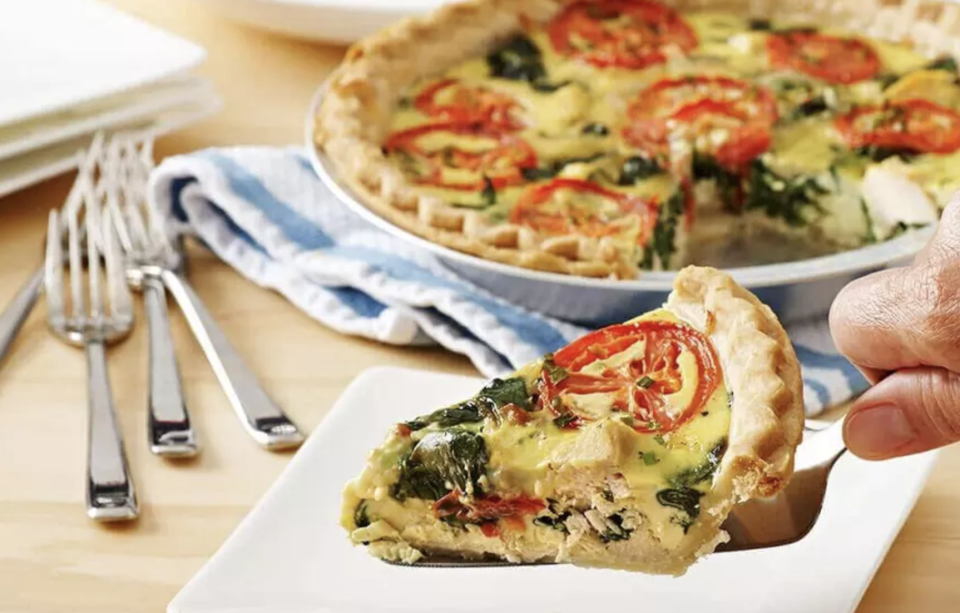 <p>No need to knead and roll out your own dough. For this fluffy quiche, you can use a store-bought deep-dish pie shell. Instead of pan-frying the chicken, you poach the chicken breasts in water, parsley, thyme, celery, carrot and onion for an aromatic, layered flavor.</p> <p><a href="https://www.thedailymeal.com/recipes/fluffy-quiche-chicken-recipe?referrer=yahoo&category=beauty_food&include_utm=1&utm_medium=referral&utm_source=yahoo&utm_campaign=feed" rel="nofollow noopener" target="_blank" data-ylk="slk:For the Fluffy Quiche With Chicken recipe, click here.;elm:context_link;itc:0;sec:content-canvas" class="link ">For the Fluffy Quiche With Chicken recipe, click here.</a></p>