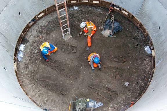 The burial ground had been described as "no man's land" in historical records referencing a burial in the Farrington area that opened during the Black Death plague in 1348.