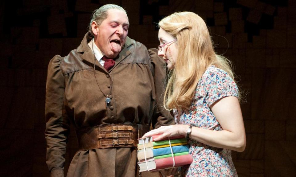 ‘He approached it like a method actor’ … Bertie Carvel as Miss Trunchbull with Lauren Ward as Miss Honey.