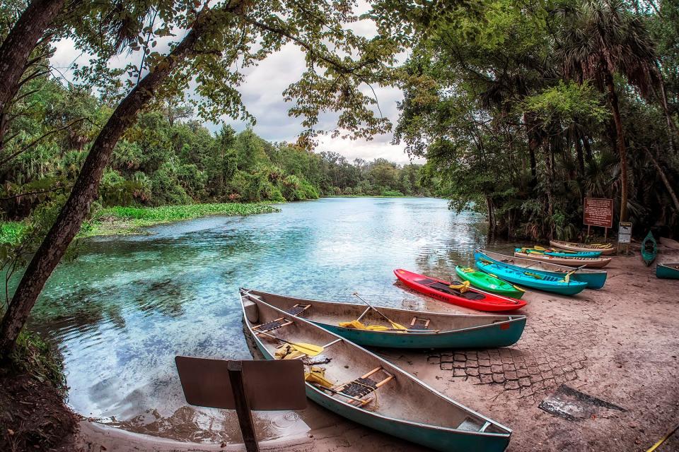 Canoes at Wekiwa Springs State Park in Florida