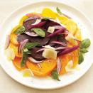 <p>Multicolored beets add a sweet, earthy, buttery taste to this simple, fast salad.</p><p><strong><a href="https://www.countryliving.com/food-drinks/recipes/a16614/lemon-basil-beet-salad-recipe/" rel="nofollow noopener" target="_blank" data-ylk="slk:Get the recipe;elm:context_link;itc:0;sec:content-canvas" class="link ">Get the recipe</a>.</strong><strong><br></strong></p>