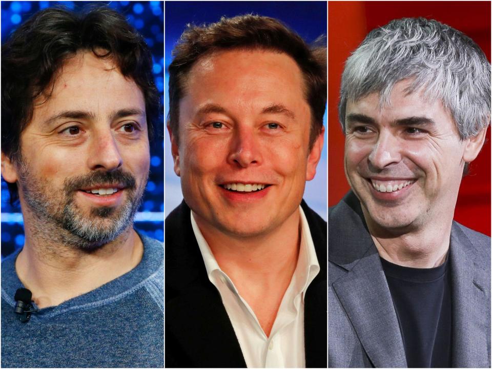 Sergey Brin Elon Musk Larry Page