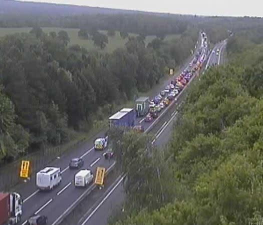 Queues approaching the Sevenoaks area (Traffic Cameras)