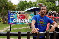 <p>An amusement worker poses at the Tumon tourist district on the island of Guam, a U.S. Pacific Territory, August 10, 2017. (Erik De Castro/Reuters) </p>