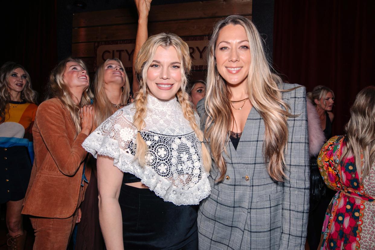 Kimberly Perry and Colbie Caillat attend the CMT Next Women of Country: Class of 2024 Event at City Winery Nashville on January 23, 2024, in Nashville, Tennessee.