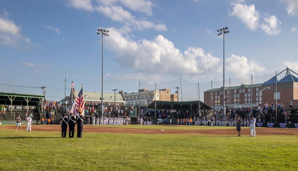 The Newport Gulls of the New England Collegiate Baseball League played their first home game of the 2022 season against the Mystic Schooners at Cardines Field on Wednesday, June 8, 2022.