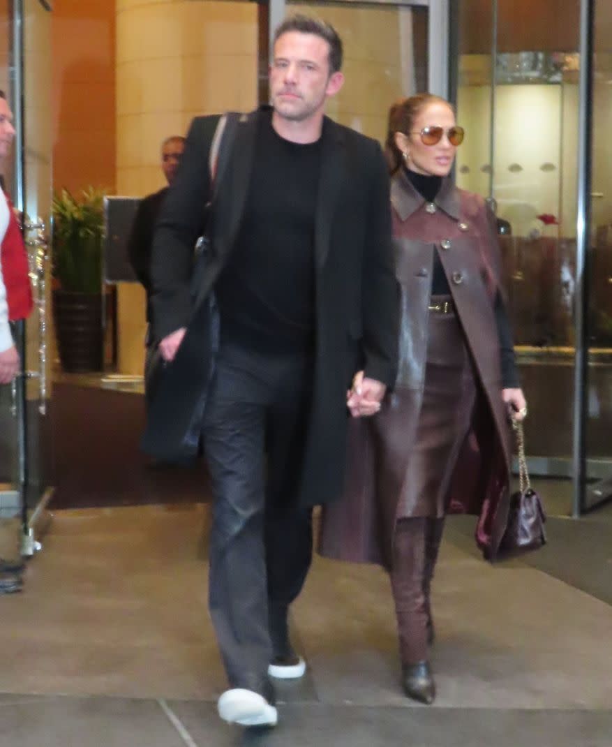 Jennifer Lopez and Ben Affleck stop by Columbus Circle in New York, Oct. 10. - Credit: Rick Davis/Splash News