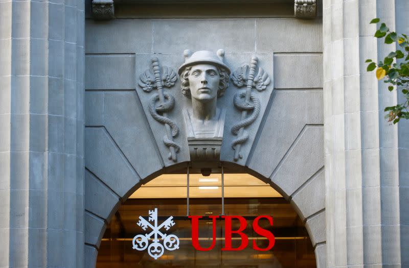 Logo of Swiss bank UBS is seen in Zurich