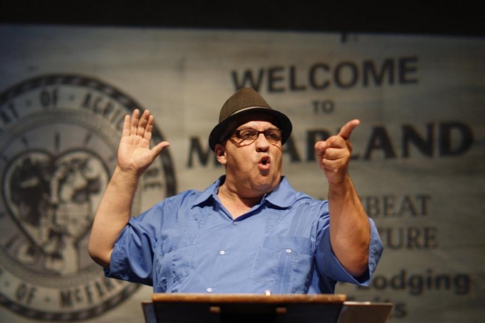 Luis Alfaro, photographed during rehearsal of "St. Jude" in 2013.