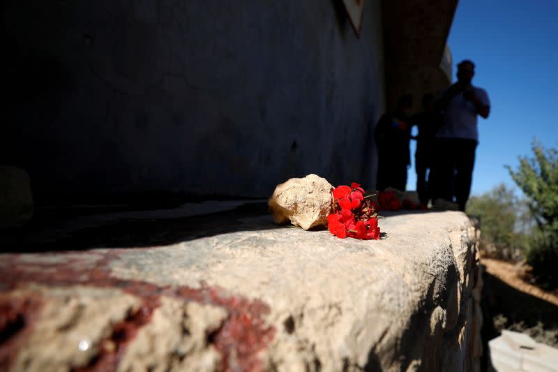 Scene where Hamas militants were killed by Israeli forces in West Bank