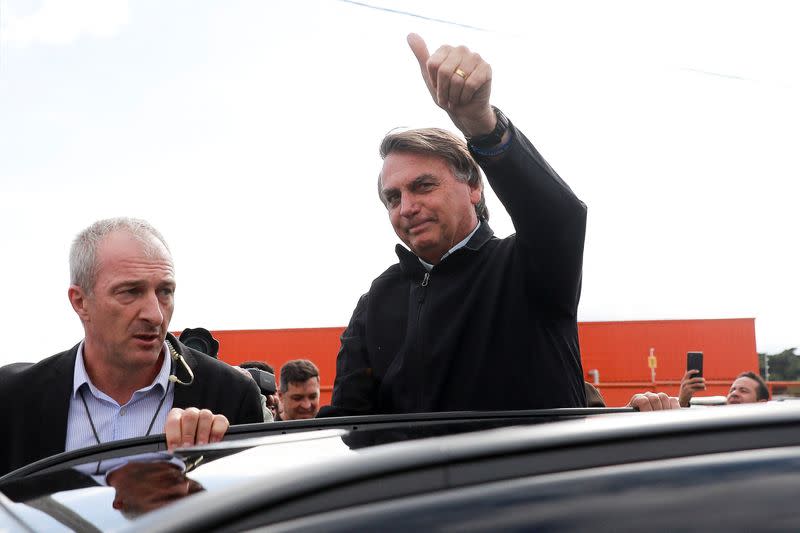 Brazil's former President Jair Bolsonaro arrives in Porto Alegre