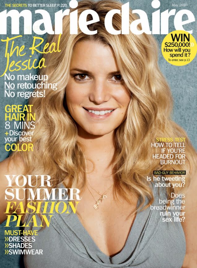 Jessica Simpson on the May 2010 cover of “Marie Claire.”