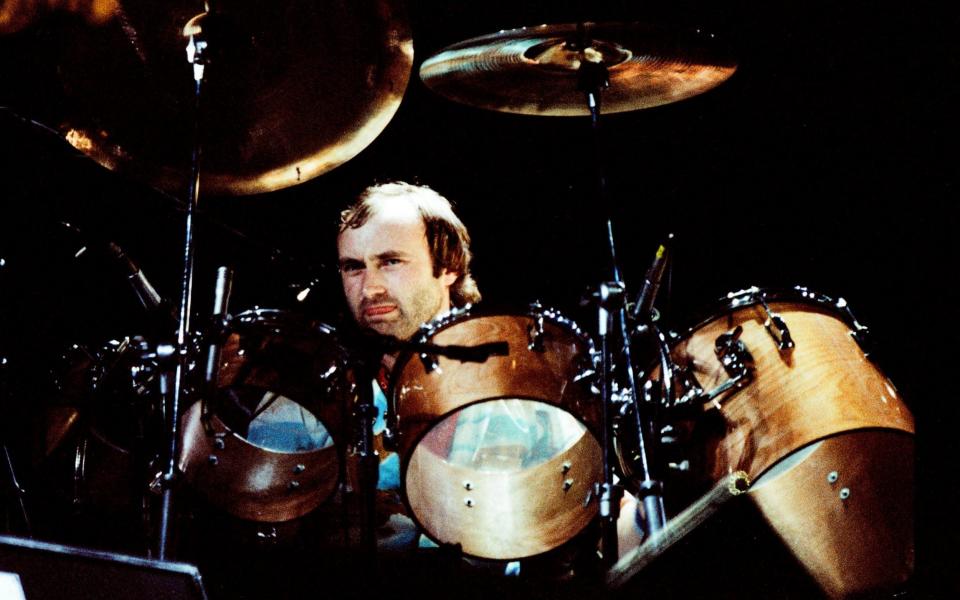 Phil Collins on stage in Milton Keynes, 1982 - Redferns