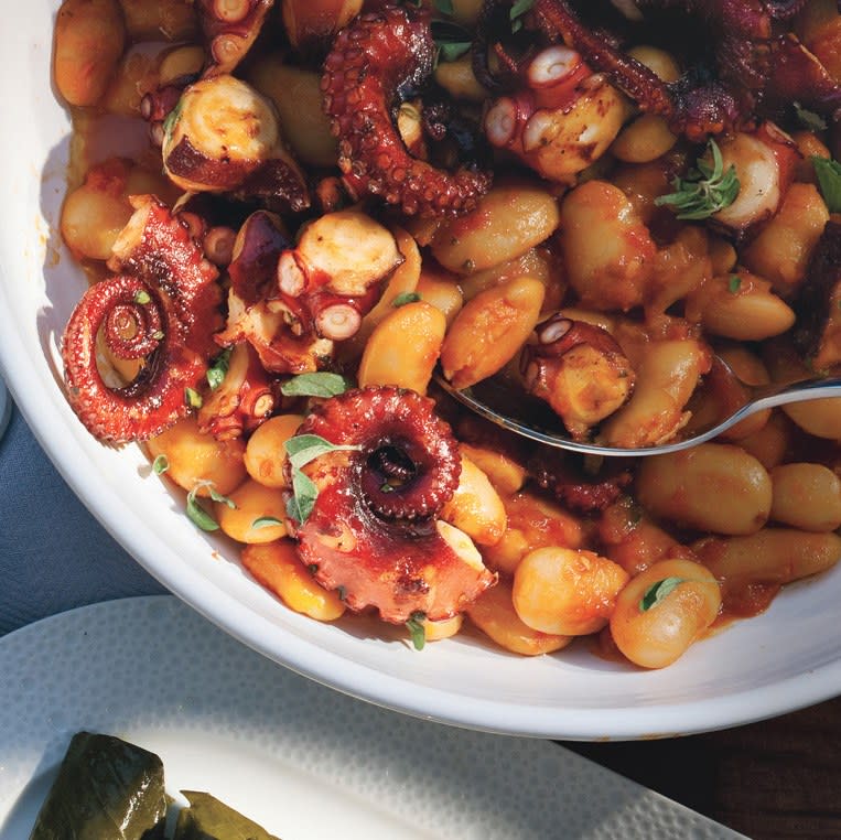 Grilled Octopus with Gigante Beans and Oregano