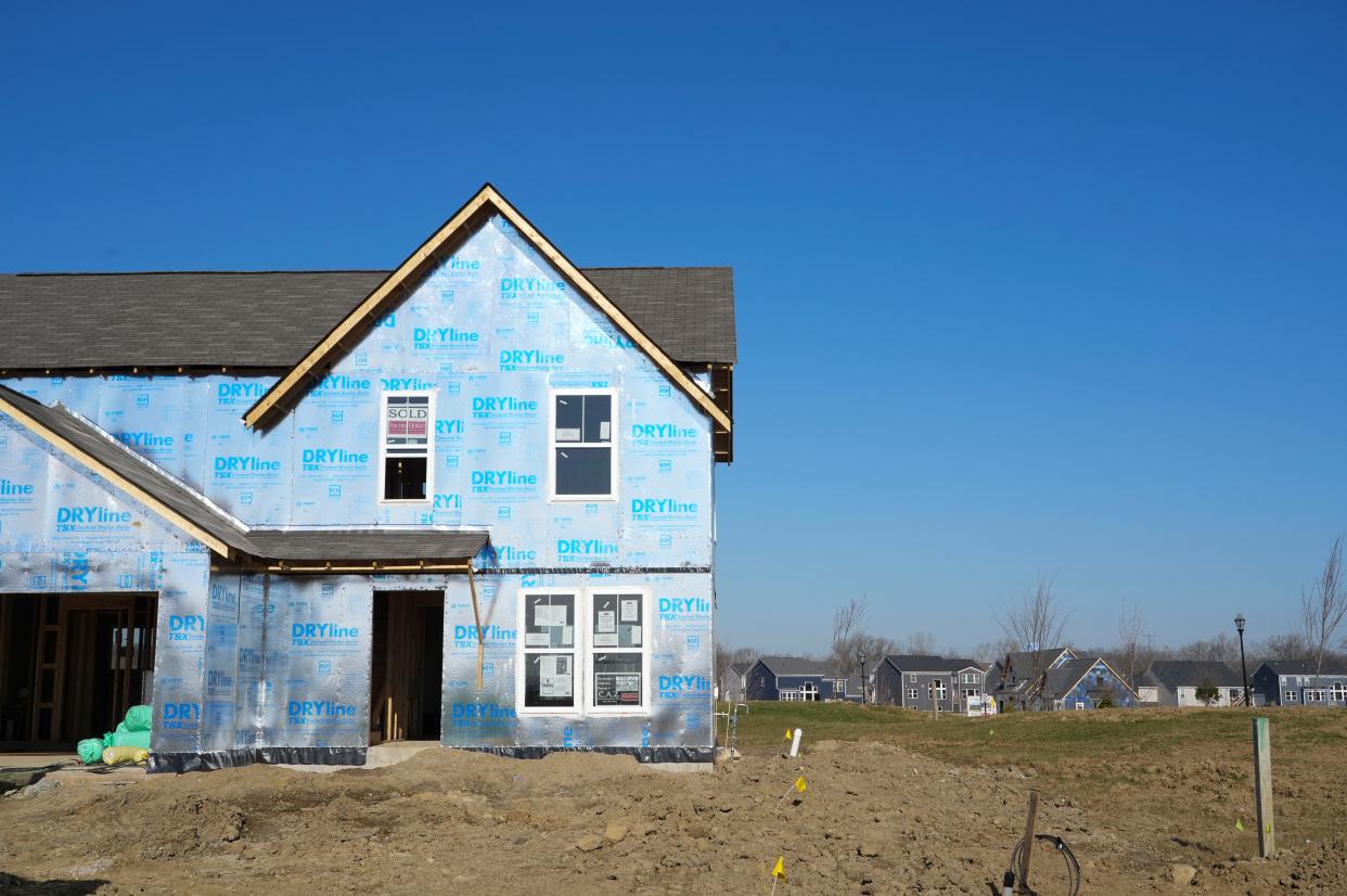 Demand for homes has been so extreme that many builders have restricted sales to ensure they can keep up with buyers. Here, homes are rising in Fischer Homes' Farmstead community near Grove City.