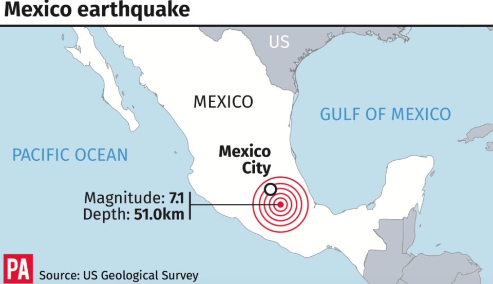 <em>The 7.1 magnitude quake struck in the middle of the afternoon (PA)</em>