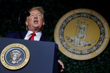 U.S. President Trump attends event celebrating 400th anniversary of Virginia state legislature's first meeting in Williamsburg, Virginia