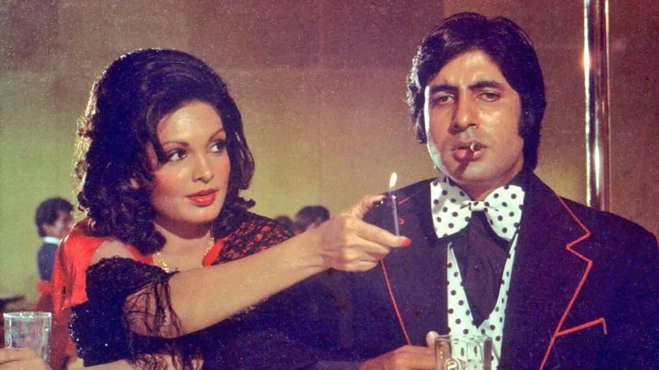 Parveen Babi and Amitabh Bachchan in <i>Deewar.</i>