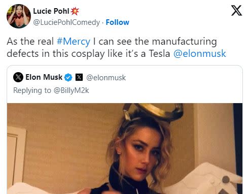 Lucie Pohl, actriz de Mercy en Overwatch, criticó el disfraz de Amber Heard