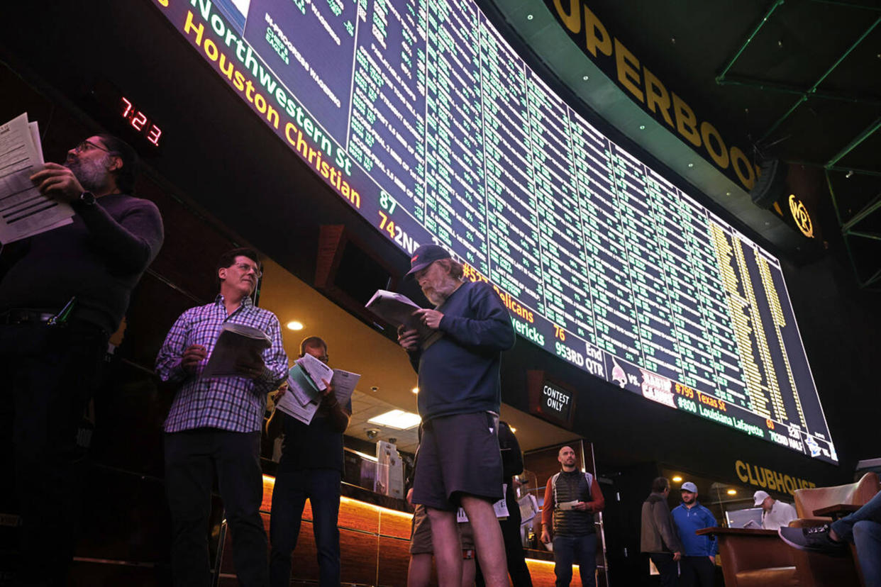 Sports betting among NFL players has been a hot topic this week with the Super Bowl in Las Vegas. (Chitose Suzuki/Las Vegas Review-Journal/Tribune News Service via Getty Images)